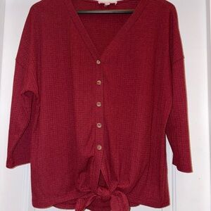 Women's Button Down Shirt in Berry